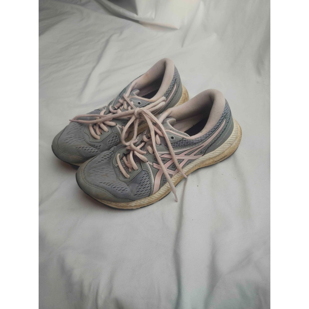 Asics Gel Contend 7 Sneakers Womens Size 7.5 Grey Pink Mesh Athletic Running